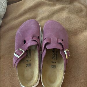Papillio Birkenstocks Women's Mauve Mules with Buckle